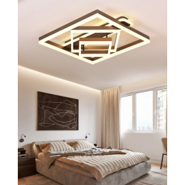 Lustra LED dimabila cu telecomanda 3 functii Milena maro 150W