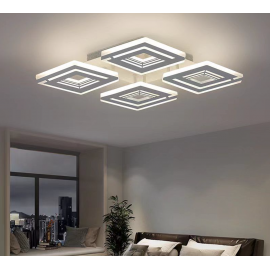 Lustra LED dimabila cu telecomanda 3 functii 3D Cubic 100W