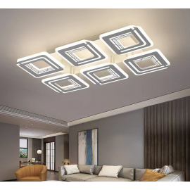 Lustra LED dimabila cu telecomanda 3 functii 3D Cubic 150W