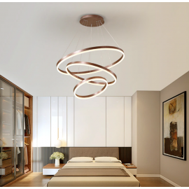 Lustra LED dimabila cu telecomanda 3 functii Burundi Maro 120W