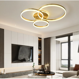 Lustra LED dimabila cu telecomanda 3 functii Angola gold 160W