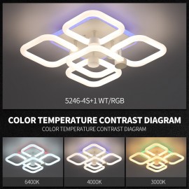 Lustra LED dimabila cu telecomanda 3 functii RGB NEO Square 80W