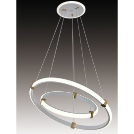 Lustra LED dimabila cu telecomanda 3 functii Circlet Alb Gold 120W