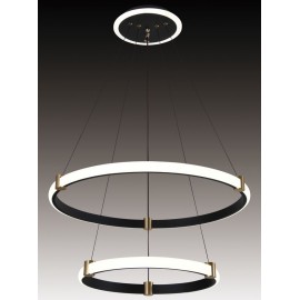 Lustra LED dimabila cu telecomanda 3 functii Circlet Negru Gold 120W