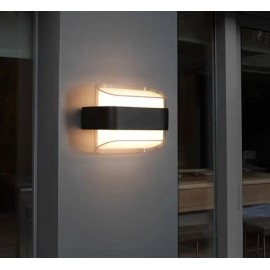 Aplica de perete LED 6w, de exterior, lumina calda 3000k, Ip65, Neagra