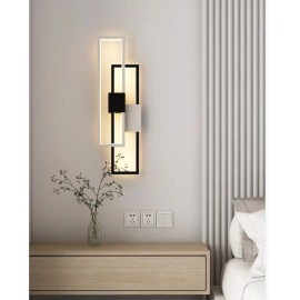 Aplica LED 3 functii de perete Alb Negru 30W
