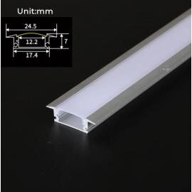 Profil LED aluminiu incastrat plat 2m