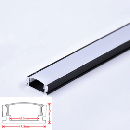 Profil LED aluminiu aplicat Negru 2m