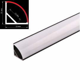 Profil LED aluminiu aplicat de colt Negru 2m