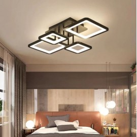 Lustra LED dimabila cu telecomanda 3 functii Lines Black 100W