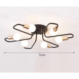 Lustra Spider 6 socluri E27 Negru Gold