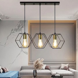 Pendul modern 3 socluri E27 Negru, inaltime reglabila