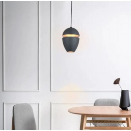 Pendul LED Lumina Neutra, Inaltime Reglabila, 7W, Negru/Alb Mat