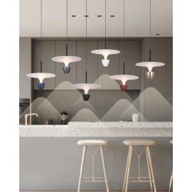 Pendul LED Lumina Neutra, 7W, Negru/Alb Mat OZN