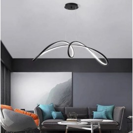 Lustra LED dimabila cu telecomanda 3 functii spaghetti Neagra 75W