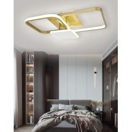 Lustra LED dimabila cu telecomanda 100W Namibia Gold Patrat