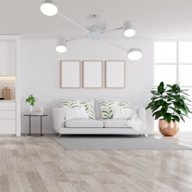 Lustra LED dimabila cu telecomanda Atom 48W Negru/Alb