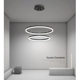 Lustra LED Dimabila Cu Telecomanda 3 Functii 120W Burundi Alb/Negru