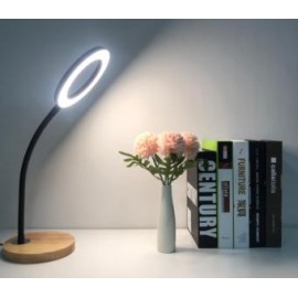Veioza LED cu lemn Alba/Neagra flexibila 8W