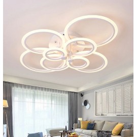 Lustra LED cu telecomanda 200W Circles Alba/Maro