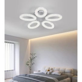 Lustra LED cu telecomanda 3 tipuri lumina 120W Crystal