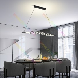 Lustra LED cu telecomanda 3 functii 152W Snake Alb Negru