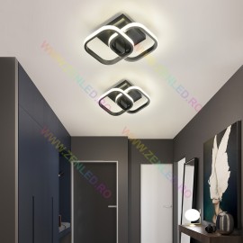 Lustra LED 3 functii Patrate Neagra 40W StrongLED