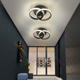 Lustra LED 3 functii Cercuri Neagra 30W