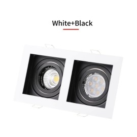 Spot dublu incastrat 2 x Gu10 Aluminiu, interior negru