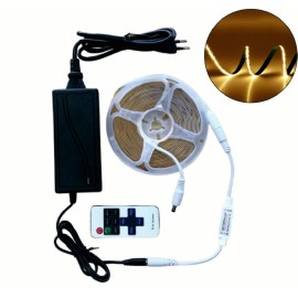 Kit banda LED COB 5 metri cu telecomanda si sursa de priza