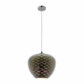 Pendul sticla soclu E27 CHROME SEAGULL