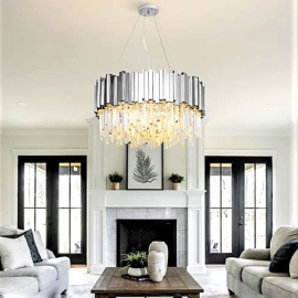 Candelabru Crystal Silver rotund 50cm