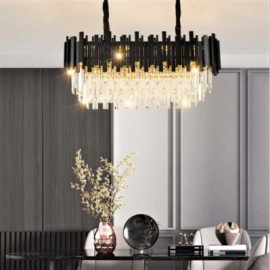 Candelabru Crystal Black oval 80cm