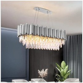 Candelabru Crystal Silver oval 80cm