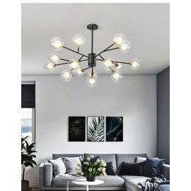 Lustra LED 15 becuri G4 Black GlassGlobes