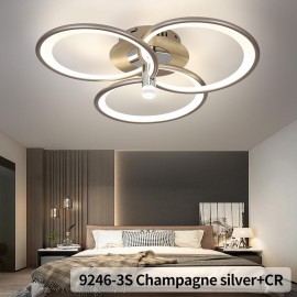 Lustra LED dimabila cu telecomanda 85W Champagne Silver