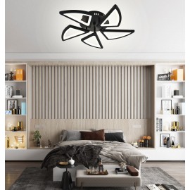 Lustra LED cu telecomanda, intensitate reglabila 100W Black Spins