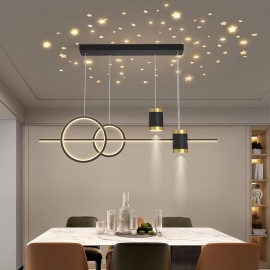 Lustra LED cu telecomanda, decor Stars Black 100W