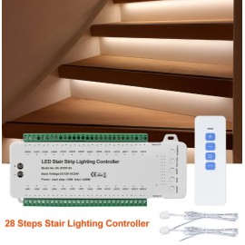 Controler iluminat inteligent scari 28 trepte cu Senzori de miscare si telecomanda