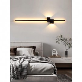 Aplica led liniara 80cm 28W black, 3 tipuri de lumina