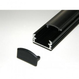 Profil LED aluminiu negru dispersor negru 2 metri