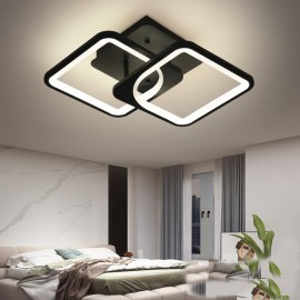Lustra LED cu telecomanda, 3 tipuri lumina, 64W Black Square StrongLED