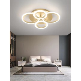 Lustra LED cu telecomanda 3 functii Gold Circles 84W