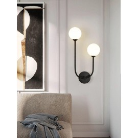 Aplica de perete Modern Globe Gold/Black 2 socluri E14