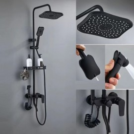 Coloana de dus 4 functii Negru mat