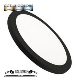 Spot LED Aplicat/incastrat 3 tipuri lumina,12W 18W 24W ajustabil Negru