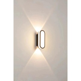 Aplica LED de perete 10W IP65 Nordin Alb cald culoare neagra