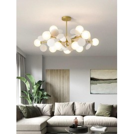 Lustra tip Candelabru 10 socluri E27 Gold Pearl