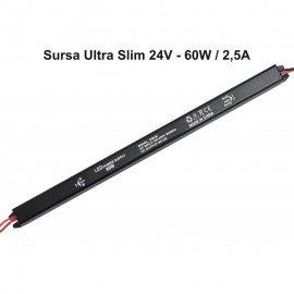 Sursa de alimentare 24v 60W ultraslim Neagra