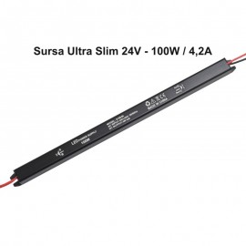 Sursa de alimentare 24v 100W ultraslim Neagra